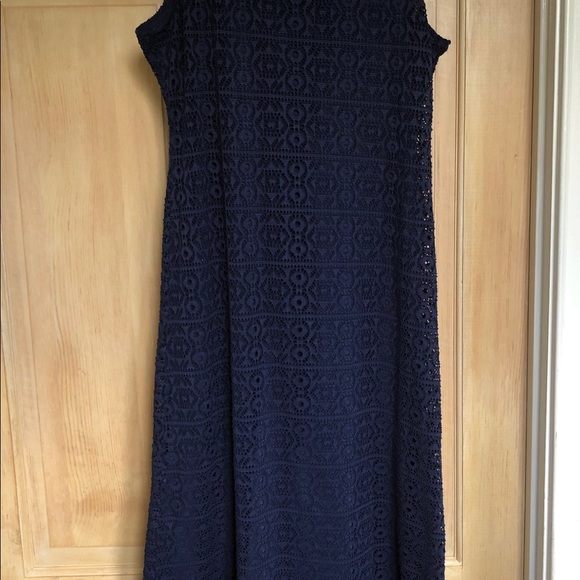Navy Stretch Lace Maxi Dress, Size 8,10, Sleeveles - Picture 5 of 13